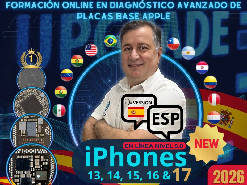 Sem Imagem - NUEVO CURSO FORMACI�N ONLINE NIVEL 5.0, ELECTR�NICA PARA IPHONES SERIES 13, 14, 15, 16 Y 17 PRO MAX